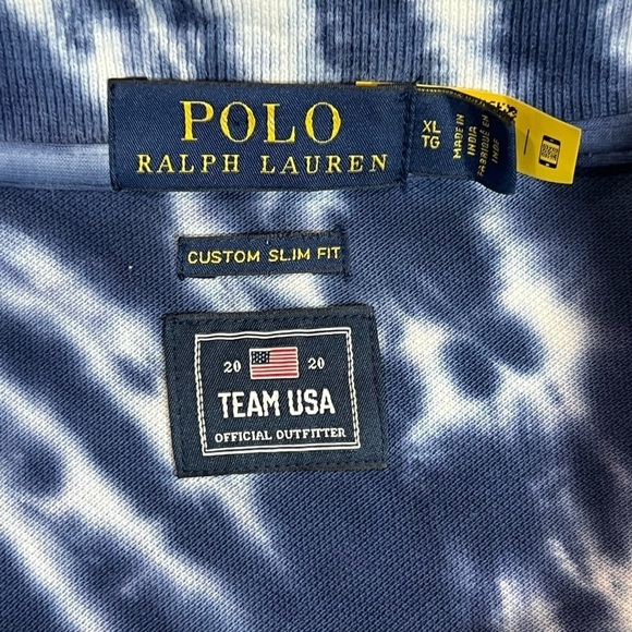 Polo Ralph Lauren Official Team USA XL Custom Slim Fit 2020 Tie Dye Polo Shirt - Picture 7 of 11